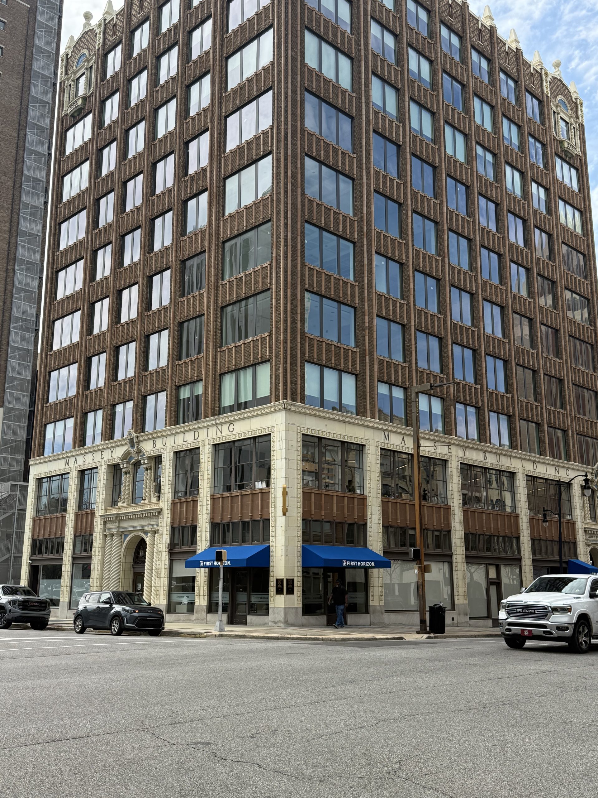 Downtown Birmingham commercial building with glass by NelBran Glass